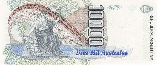10000 Australes Argentinien 1989 p.334a XF